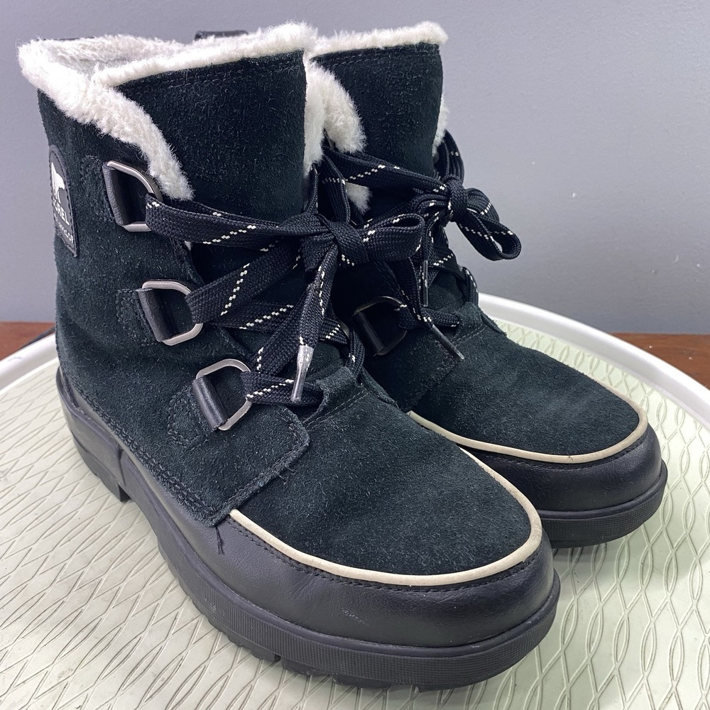 Sorel Women's Tivoli lV Waterproof Winter Ski Snow Boots Black/Ivory Sz. 9.5 EUC